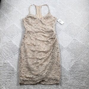 B. Darlin Lace Cocktail Dress Women's 11/12 Tan NWT Party Date Wedding Guest